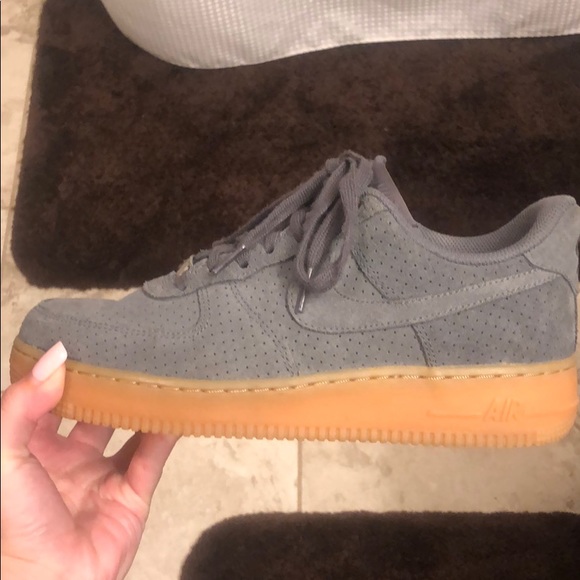 gray suede air force ones